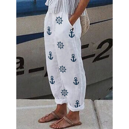 Women Anchor Long Pant Casual Spring/Fall Trousers