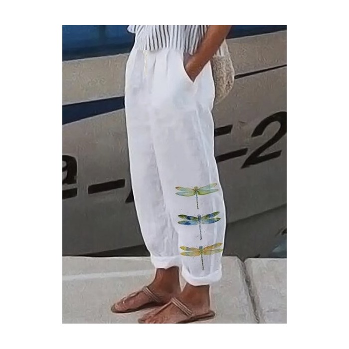 Women Dragonfly Long Pants Casual Spring/Fall Trousers