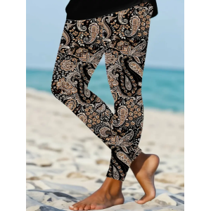 Women Floral Casual All Season Printing Long Leggings