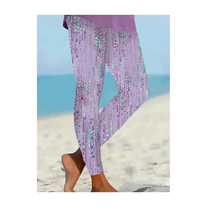 Women Abstract Casual All Season Printing Long Leggings