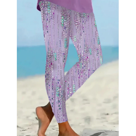 Women Abstract Casual All Season Printing Long Leggings