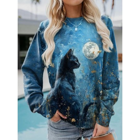 Casual Crew Neck Halloween Sweatshirt