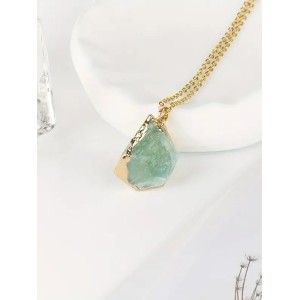 Natural Stone Irregular Raw Stone Crystal Electroplating Gilded Pendant Rose Quartz Citrine Diy Jewelry Necklace