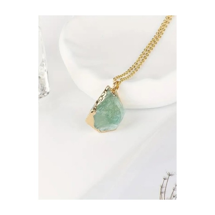 Natural Stone Irregular Raw Stone Crystal Electroplating Gilded Pendant Rose Quartz Citrine Diy Jewelry Necklace