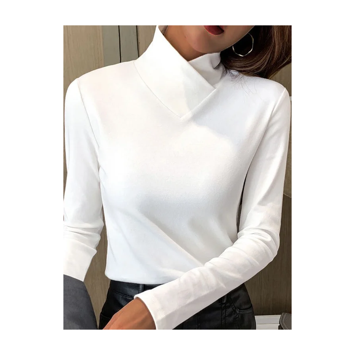 Women Plain Long Sleeve Blouse Spring/Fall Printing Daily Casual Top