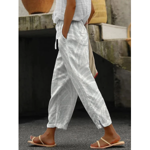 Women Geometric Long Pants Casual Spring/Fall Trousers