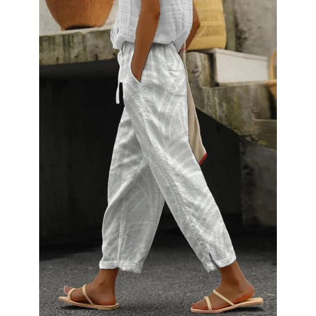 Women Geometric Long Pants Casual Spring/Fall Trousers
