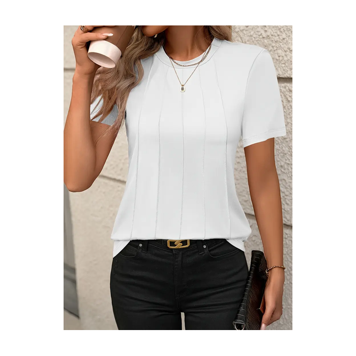 Women's Plain Short Sleeve Tee T-shirt Crew Neck Printing Casual Summer Graphic Tee Top