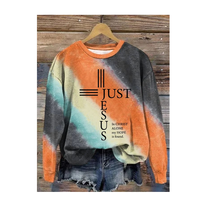 Women's Crew Neck Ombre Casual Spring/Fall Long Sleeve Sweatshirt