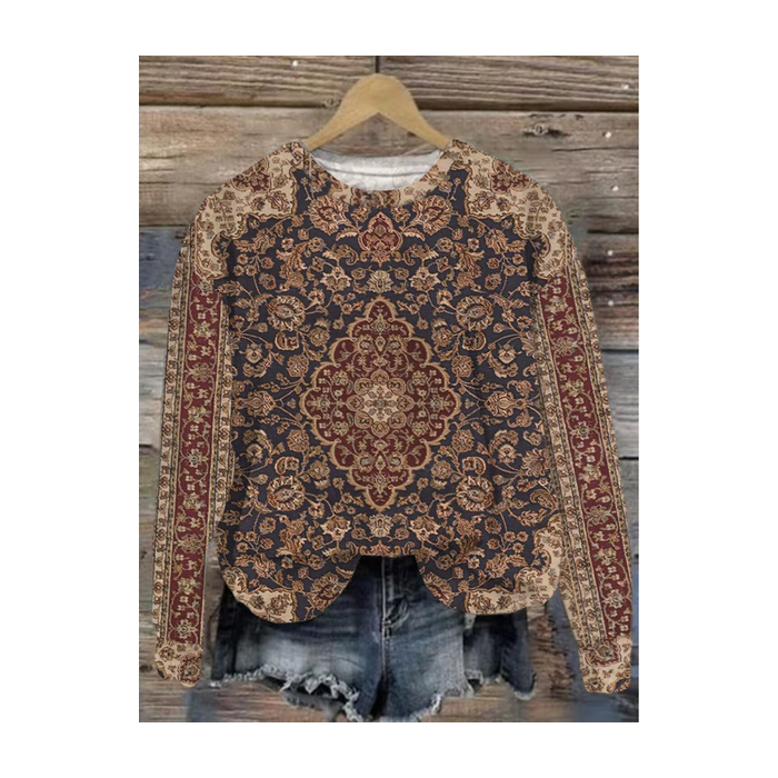 Women's Crew Neck Geometric Printing Casual Spring/Fall Long Sleeve Sweatshirt