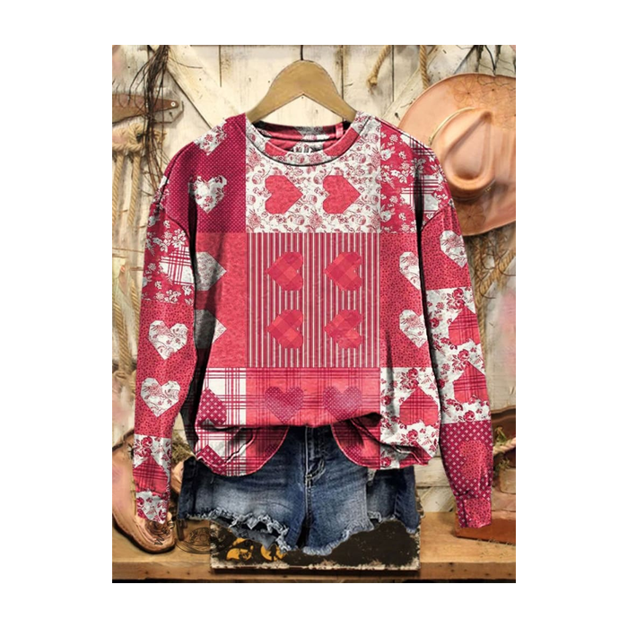 Women's Crew Neck Striped Printing Casual Spring/Fall Long Sleeve Sweatshirt