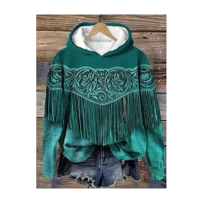 Women's 3D Printing Spring/Fall Long Sleeve Vintage Daily Hoodie