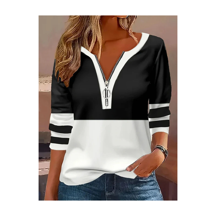 Women's Crew Neck Striped Printing Casual Spring/Fall Long Sleeve Sweatshirt