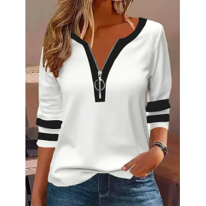 Women's Crew Neck Striped Printing Casual Spring/Fall Long Sleeve Sweatshirt