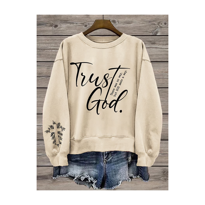 Women's Crew Neck Text Letters Printing Casual Spring/Fall Long Sleeve Sweatshirt