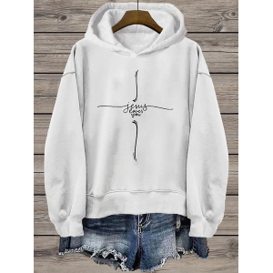 Women's Text Letters Spring/Fall Long Sleeve Casual Daily Hoodie