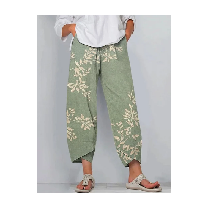 Women Floral Capris Pant Casual Summer Trousers