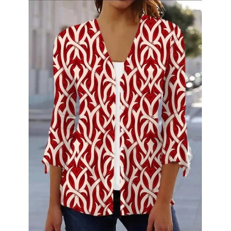 Women's Spring/Fall Outerwear Casual Floral Jersey Shawl Jacket