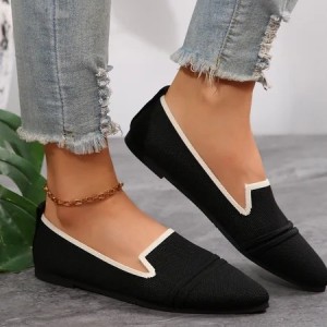 Street All Season Mesh Fabric Contrast Stitching Shallow Shoes