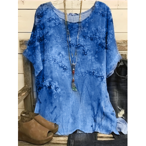 Women Floral Short Sleeve Tee T-shirt Crew Neck Printing Casual Summer Graphic Tee Top