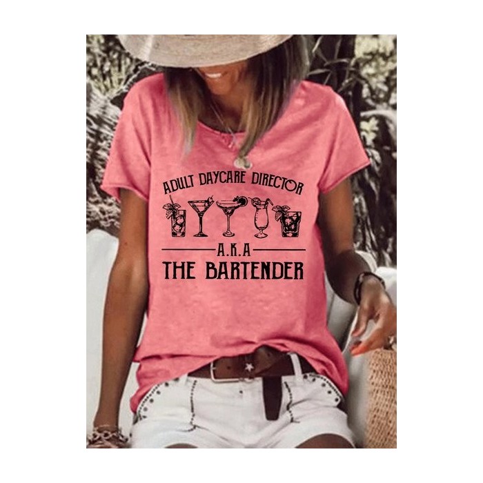 Women Short Sleeve Tee T-shirt Crew Neck Casual Summer Top