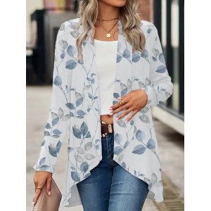 Women's Floral Spring/Fall Cover-up Casual Printing Lightweight Cardigan