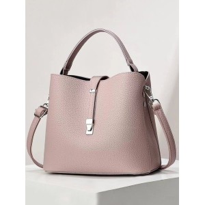 Minimalist Large Capacity Bucket Bag with Detachable Crossbody Strap