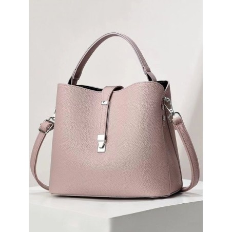 Minimalist Large Capacity Bucket Bag with Detachable Crossbody Strap