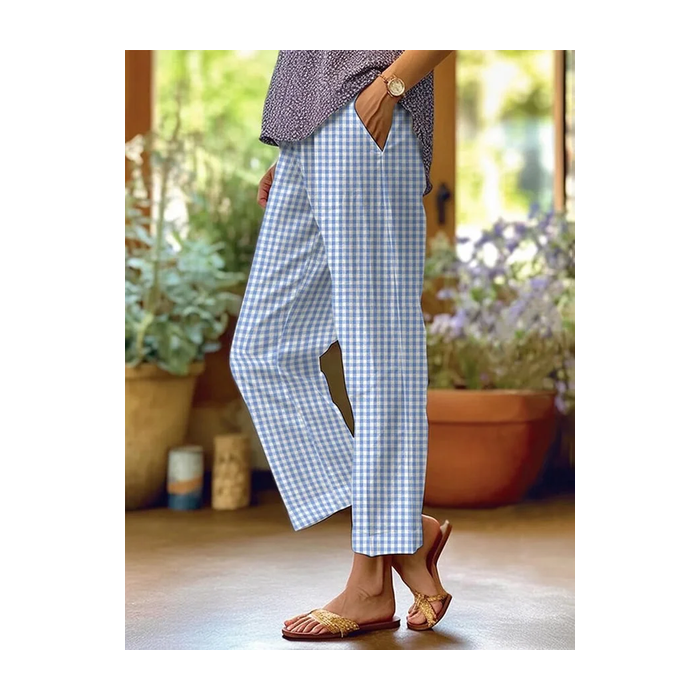 Women's Plaid Ankle Pants Pant Casual Spring/Fall Trousers