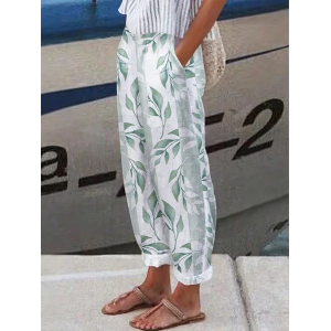 Women's Floral Ankle Pants Pant Casual Spring/Fall Trousers