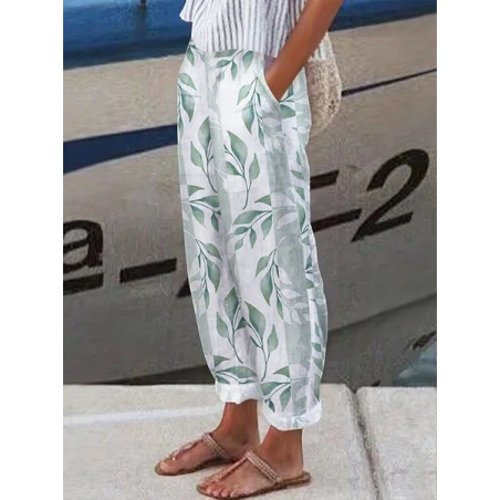 Women's Floral Ankle Pants Pant Casual Spring/Fall Trousers