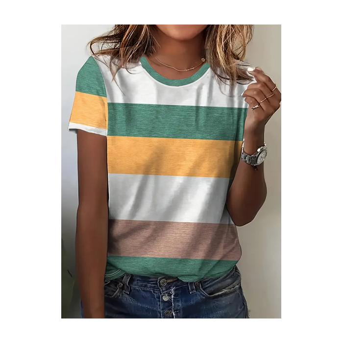 Women's Plain Short Sleeve Tee T-shirt Crew Neck Casual Summer Graphic Tee Top