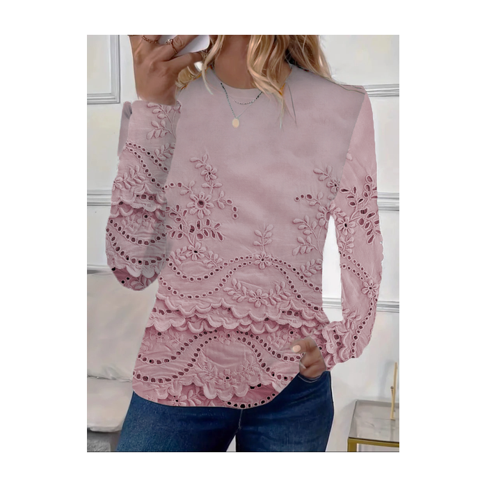 Women's Floral Long Sleeve Tee T-shirt Crew Neck Printing Casual Spring/Fall Graphic Tee Top