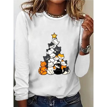 Women's Long Sleeve Tee T-shirt Spring/Fall Dog Jersey Crew Neck Daily Going Out Casual Top