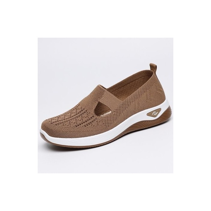 Soft sole breathable lightweight flying woven casual simple women's shoes flat shoes shallow mouth single shoes