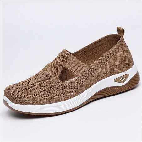 Soft sole breathable lightweight flying woven casual simple women's shoes flat shoes shallow mouth single shoes