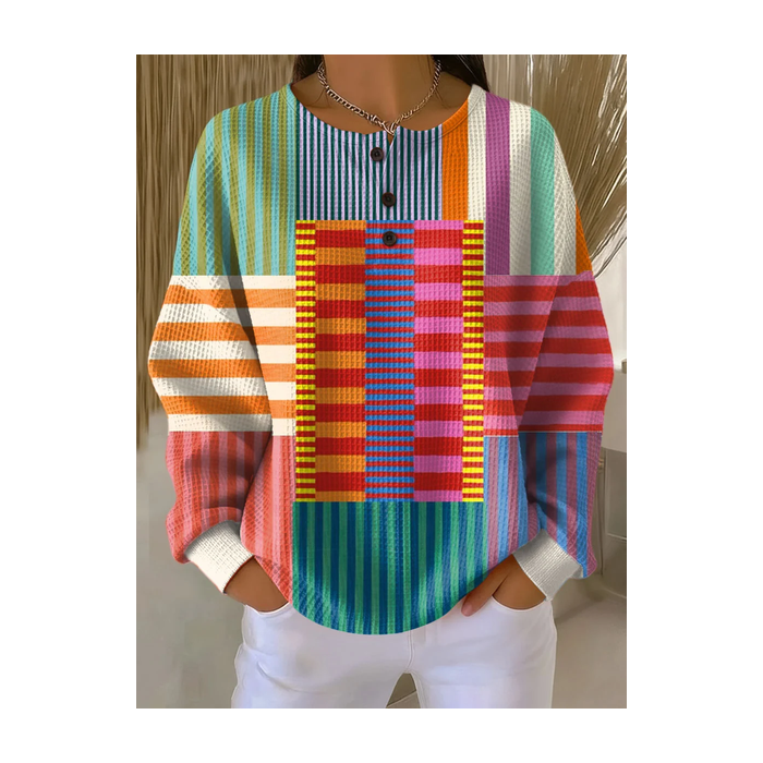 Women Abstract Crew Neck Printing Casual Spring/Fall Long Sleeve Sweatshirt