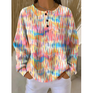 Women Abstract Crew Neck Printing Casual Spring/Fall Long Sleeve Sweatshirt