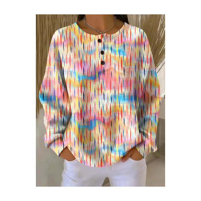 Women Abstract Crew Neck Printing Casual Spring/Fall Long Sleeve Sweatshirt