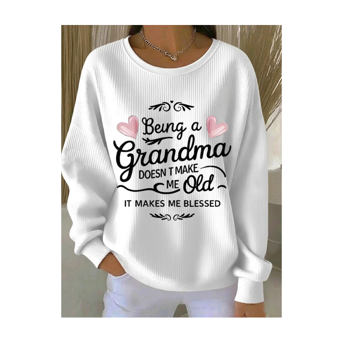 Women Text Letters Crew Neck Printing Casual Spring/Fall Long Sleeve Sweatshirt