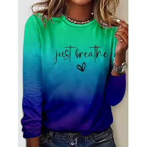 Women's Long Sleeve Blouse Spring/Fall Floral Crew Neck Daily Going Out Casual Top