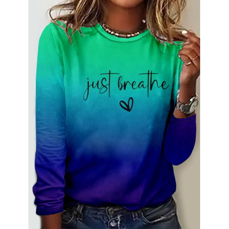 Women's Long Sleeve Blouse Spring/Fall Floral Crew Neck Daily Going Out Casual Top