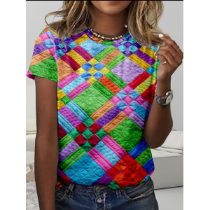 Women's 3D Printing Long Sleeve Tee T-shirt Crew Neck Casual Spring/Fall Top