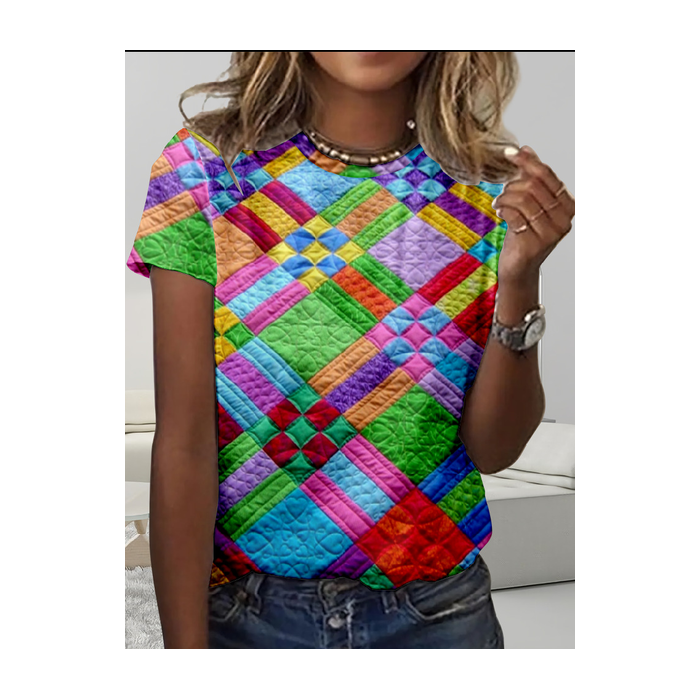 Women's 3D Printing Long Sleeve Tee T-shirt Crew Neck Casual Spring/Fall Top