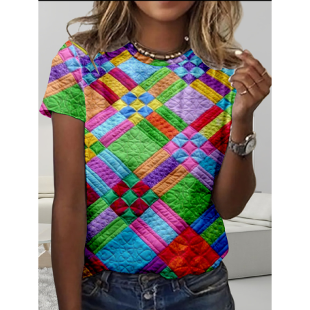 Women's 3D Printing Long Sleeve Tee T-shirt Crew Neck Casual Spring/Fall Top