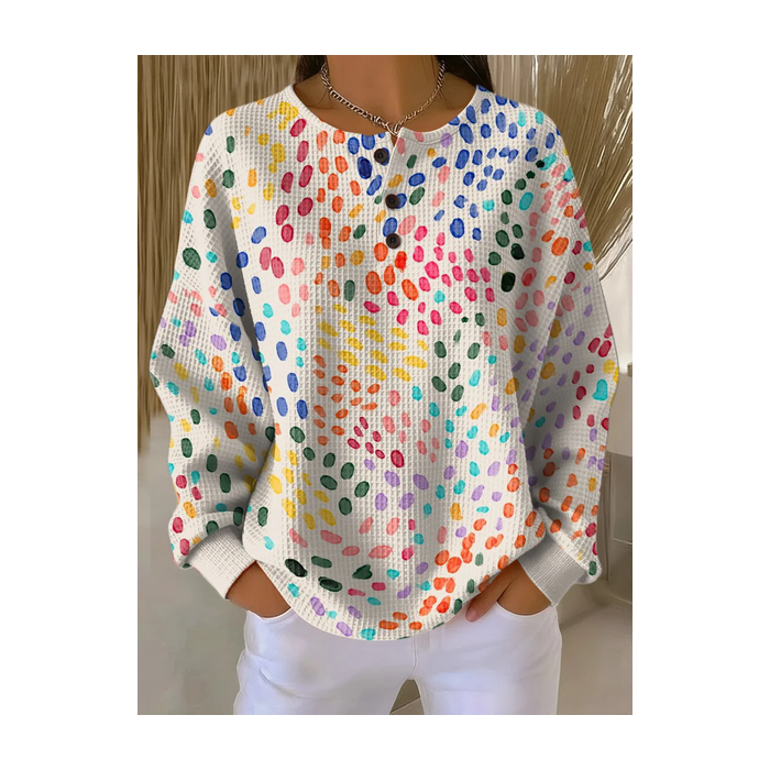 Women Abstract Crew Neck Printing Casual Spring/Fall Long Sleeve Sweatshirt