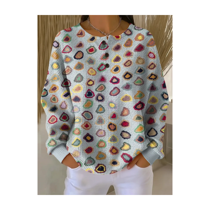 Women Abstract Crew Neck Printing Casual Spring/Fall Long Sleeve Sweatshirt