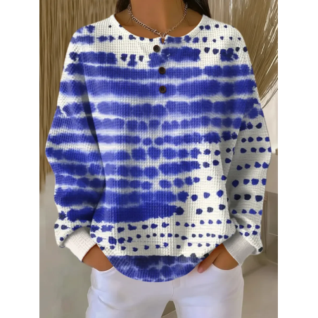 Women Abstract Crew Neck Printing Casual Spring/Fall Long Sleeve Sweatshirt