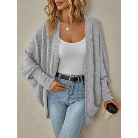 Vintage Wrap Solid Color Mid-length Knitted Cardigan