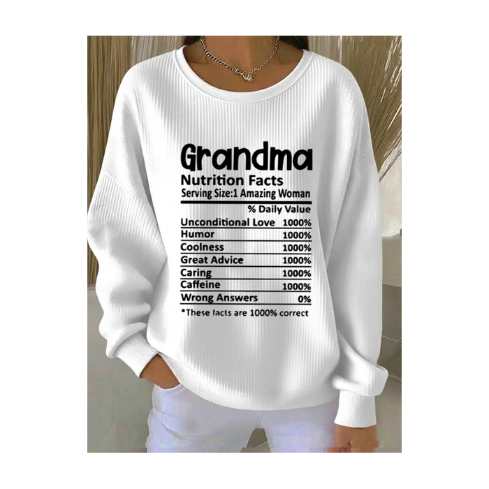 Women Text Letters Crew Neck Printing Casual Spring/Fall Long Sleeve Sweatshirt